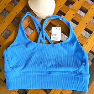 Lululemon Energy Long Line Ribbed Bra, Blue Nile, Sz 10